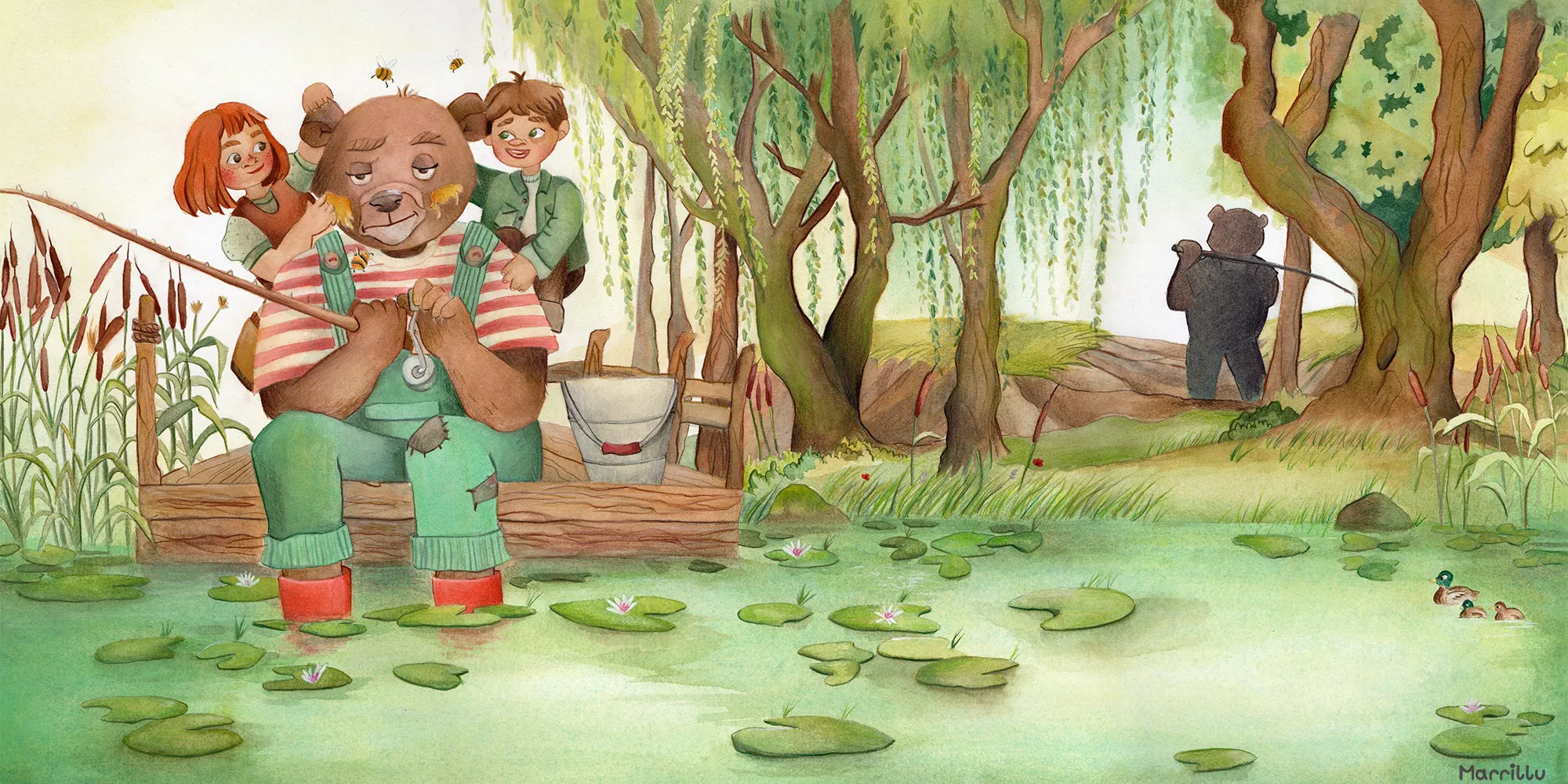 Edgar fishing with friends